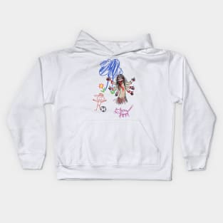 Chilling Innocence: Unsettling Horrors Unleashed in Children's Drawings Kids Hoodie